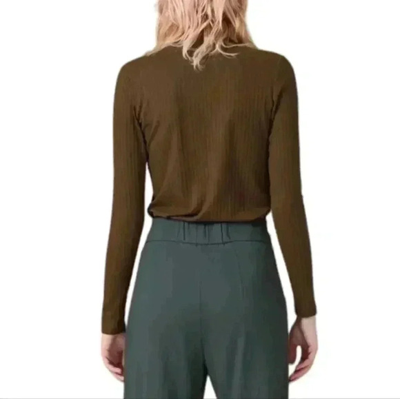 Cokluch Kim Sweater Goblincore Casual Office Women's Small Oregano Green Ribbed - Picture 3 of 13